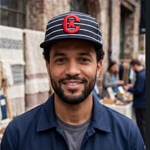 New Era Navy Striped 59FIFTY Cap with Red Patch